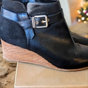 Black wedge ankle boots